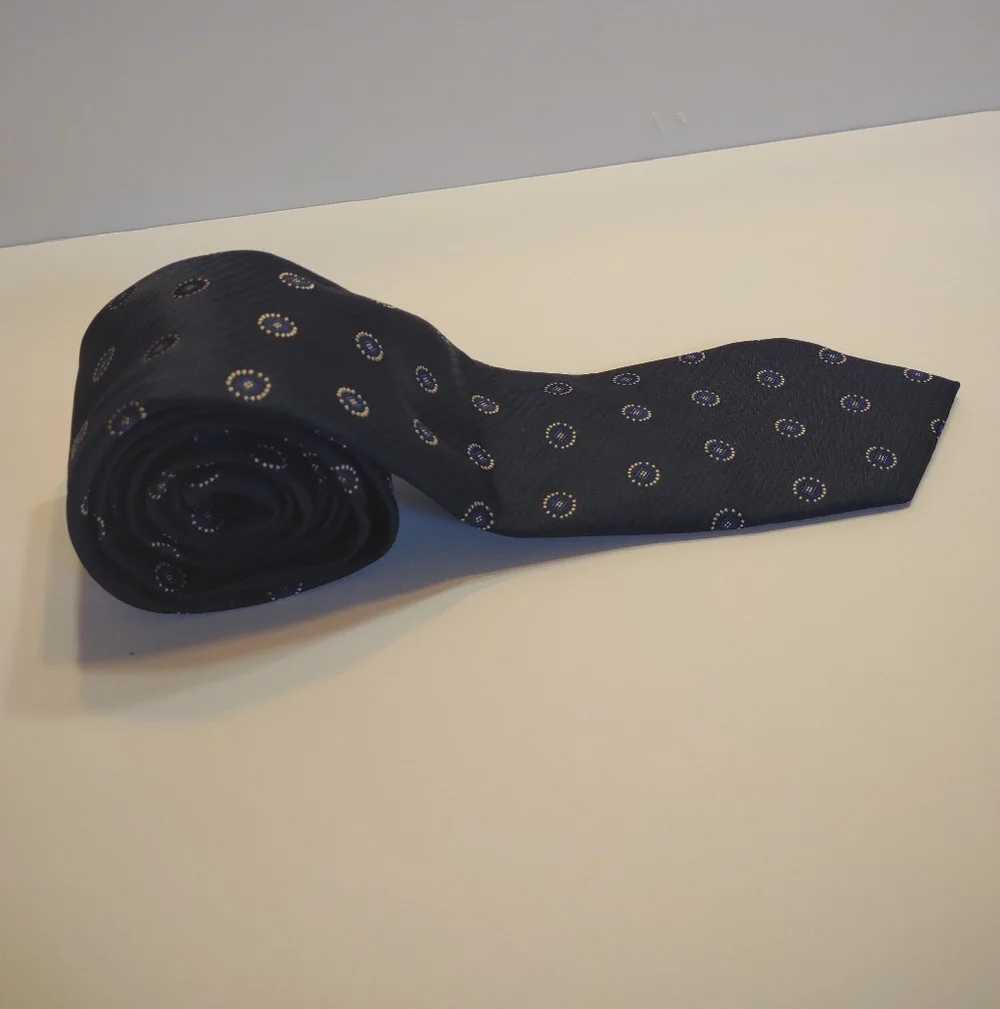 Sean John Navy Blue Patterned Men's Silk Tie